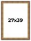 Museum Gold Picture Frame - UV Acrylic, Foam Board Backing, Hanging Hardware